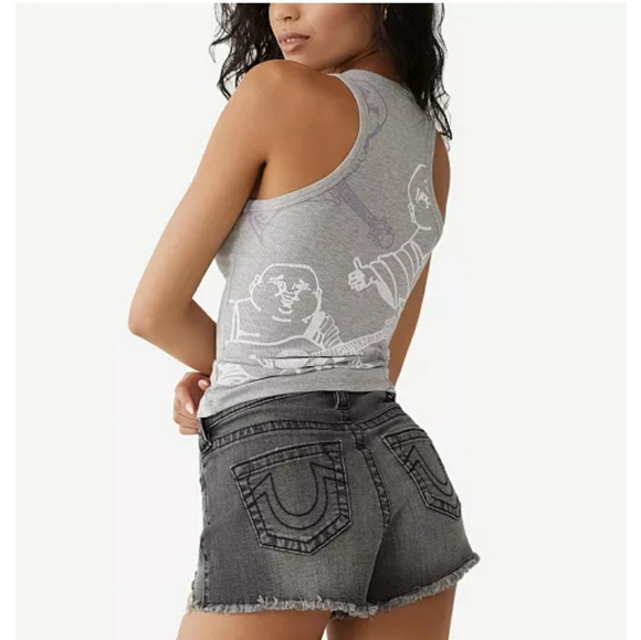 True Religion Tops - True Religion Women's Buddha Stamp Goddess Tank Top in Heather Grey size XS